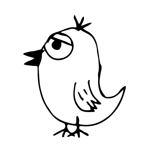 Doodle bird icon hand draw illustration design