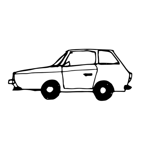 doodle car icon hand draw illustration design 