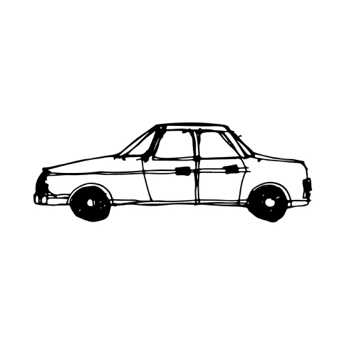 doodle car icon hand draw illustration design 