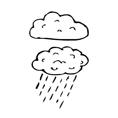 doodle cloud icon drawing illustration design