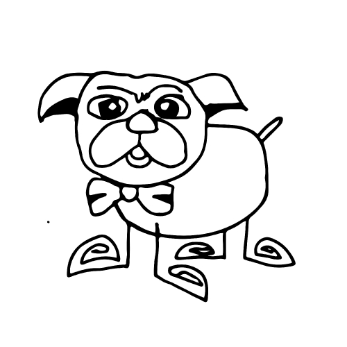 Doodle dog icon hand draw illustration design and drawing by Jai