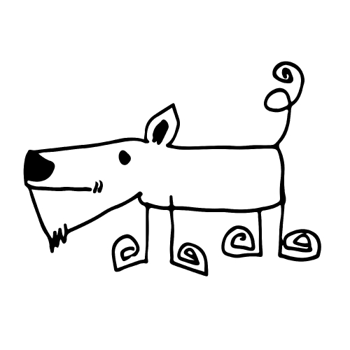 Doodle dog icon hand draw illustration design and drawing by Jai