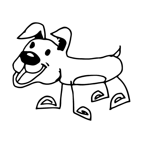 Doodle dog icon hand draw illustration design and drawing by Jai