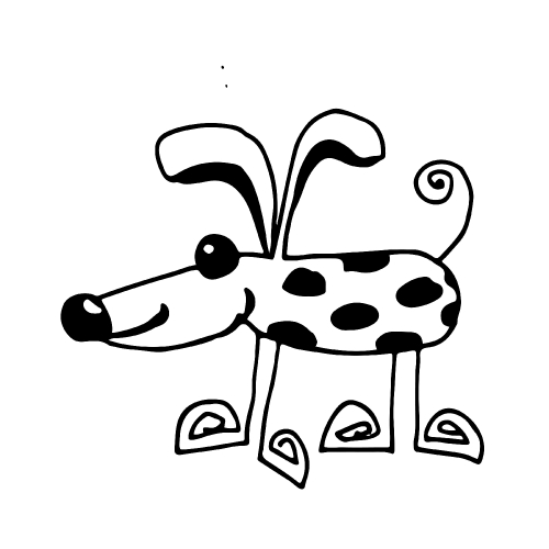 Doodle dog icon hand draw illustration design and drawing by Jai