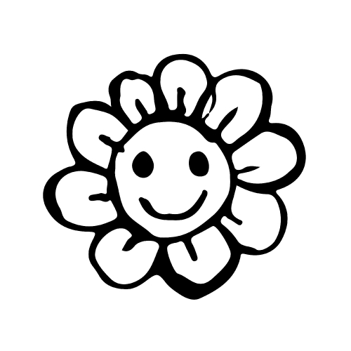 doodle flower icon drawing illustration design