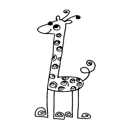 doodle giraffe icon hand draw illustration design and drawing by