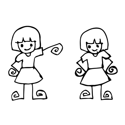 Doodle girl emotion icon hand draw illustration design by Jaidee