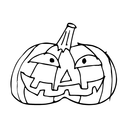 Doodle halloween pumpkin icon hand draw illustration design