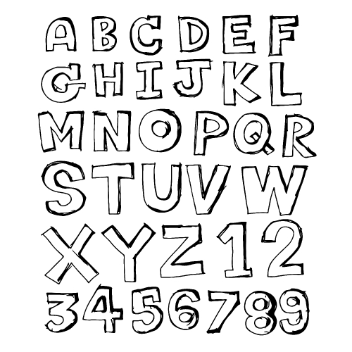 Doodle hand drawn font design