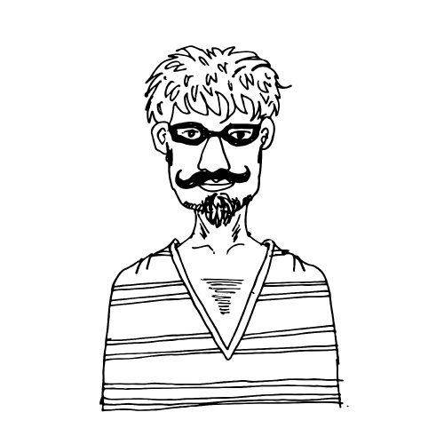doodle hipster man icon hand draw illustration design