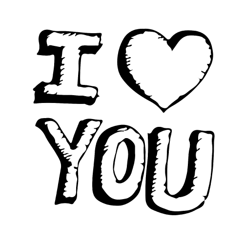 doodle i love you icon hand draw illustration design