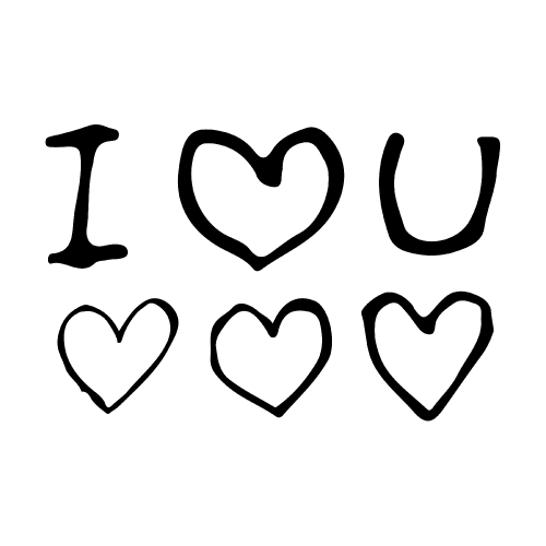 doodle i love you with heart icon drawing illustration design