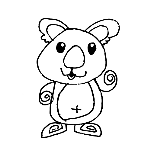 Doodle koala icon hand draw illustration design