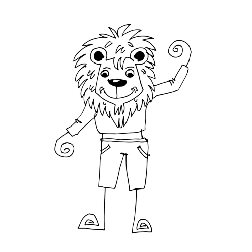 Doodle lion icon hand draw illustration design by Jaidee Family 