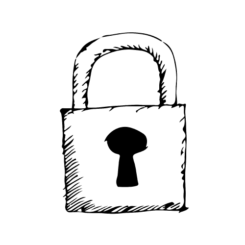 doodle lock icon hand draw illustration design