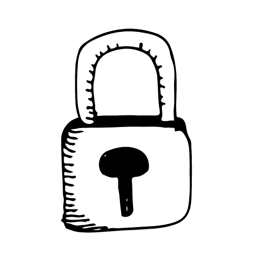 Doodle lock icon hand draw illustration design