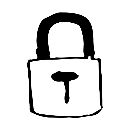 Doodle lock icon hand draw illustration design