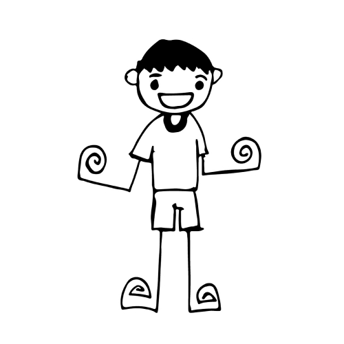 Doodle man emotion icon hand draw illustration design 