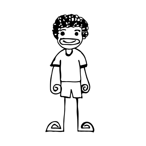 Doodle man emotion icon hand draw illustration design 