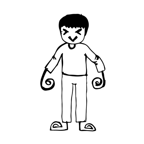 Doodle man emotion icon hand draw illustration design 