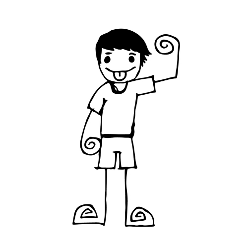 Doodle man emotion icon hand draw illustration design 