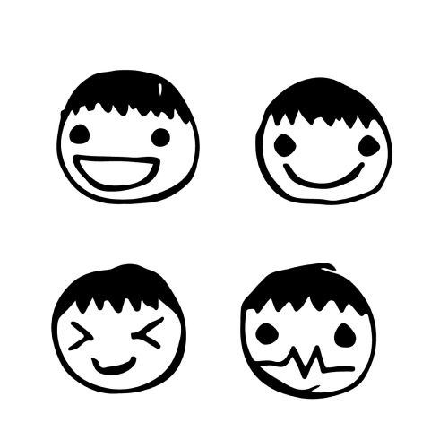 Doodle man emotion icon hand draw illustration design 