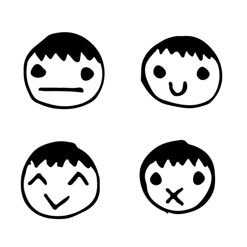 Doodle man emotion icon hand draw illustration design 