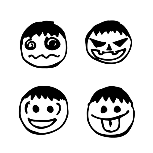 Doodle man emotion icon hand draw illustration design 