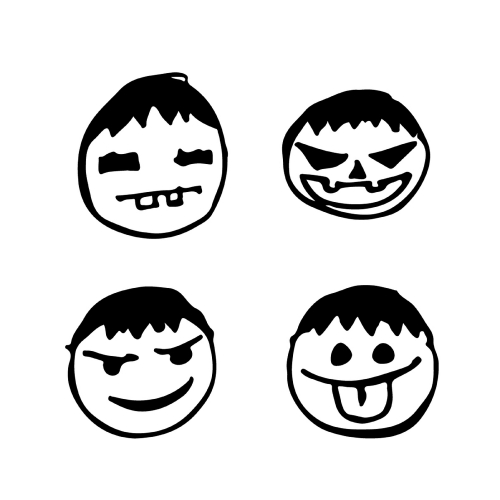 Doodle man emotion icon hand draw illustration design 