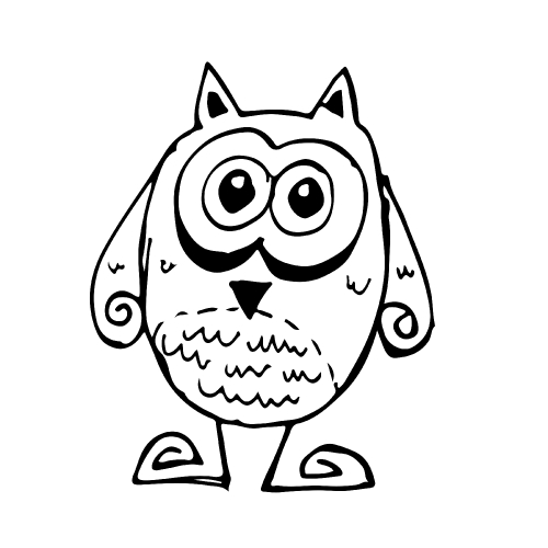 Doodle owl icon hand draw illustration design and drawing by Jai