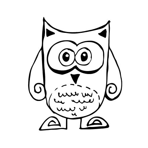 Doodle owl icon hand draw illustration design and drawing by Jai