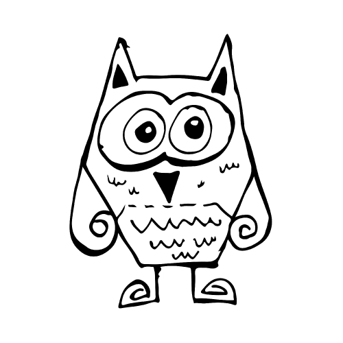 Doodle owl icon hand draw illustration design and drawing by Jai