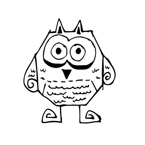 Doodle owl icon hand draw illustration design and drawing by Jai
