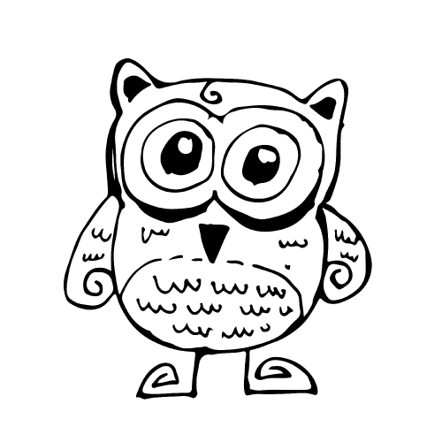 Doodle owl icon hand draw illustration design and drawing by Jai