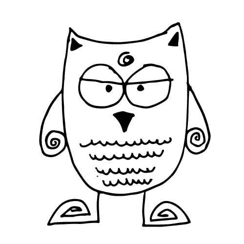 Doodle owl icon hand draw illustration design and drawing by Jai