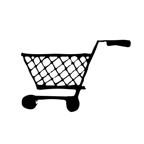 Doodle shopping cart icon hand draw illustration design