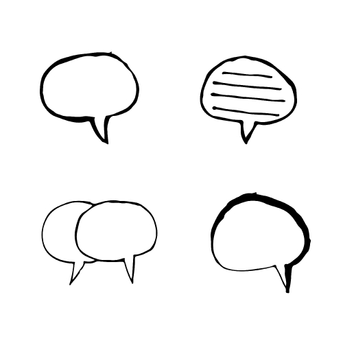 Doodle speech bubble icon hand draw illustration design