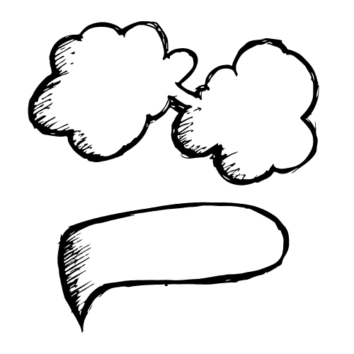 Doodle speech bubble icon hand draw illustration design