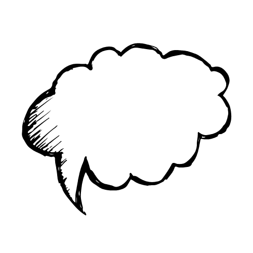 Doodle speech bubble icon hand draw illustration design