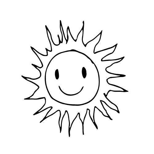 Doodle sun icon hand draw illustration design