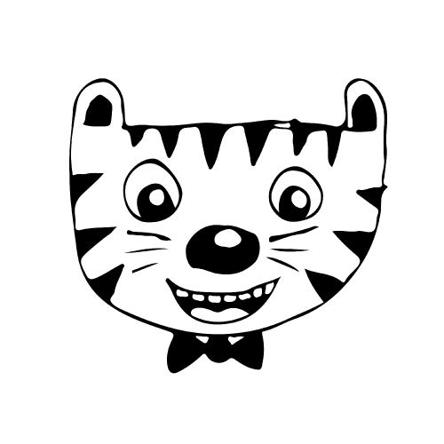 doodle tiger icon hand draw illustration design 
