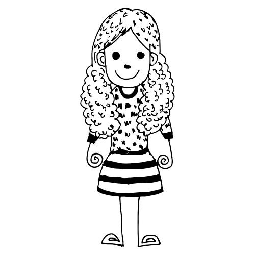 doodle woman icon hand draw illustration design by Jaidee Family