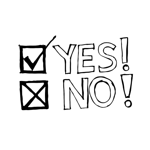 doodle yes no icon drawing illustration design
