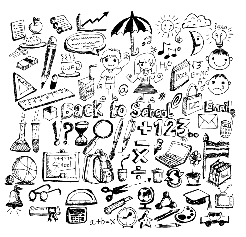 drawing school items Back to School illustration