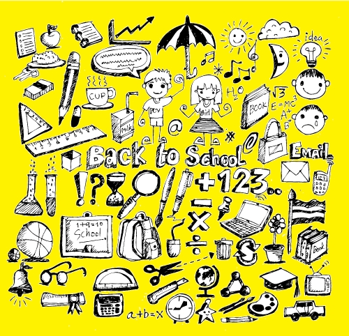 drawing school items Back to School illustration