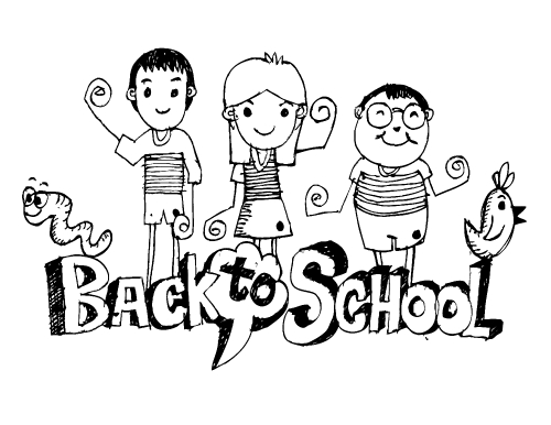 drawing school items Back to School illustration