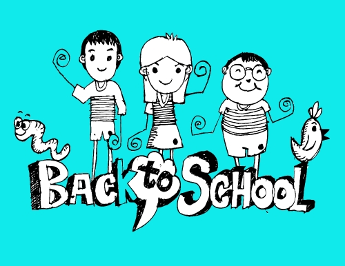 drawing school items Back to School illustration