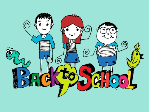 drawing school items Back to School illustration