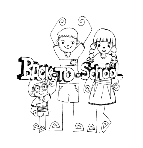 drawing school items Back to School illustration