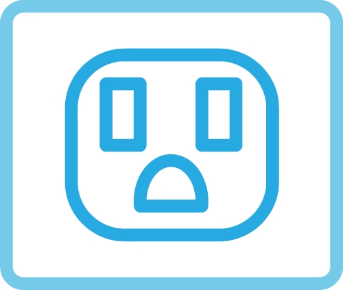 Electrical outlet icon sign symbol design